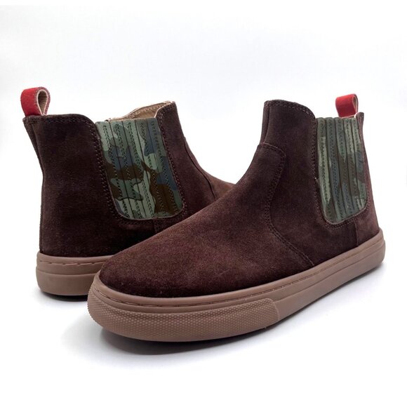 Mini Boden Other - SIZE 6 Youth 39 Boys Mini Boden Brown Leather Green Camo Boots